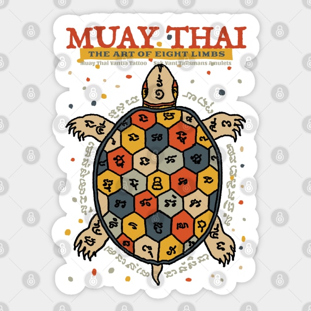 Muay Thai Sak Yant Turtle Tattoo Sticker by KewaleeTee